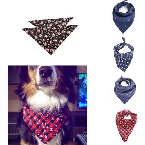 Fashion Dog Bandana Cotton Scarf Bib Flower Grooming Accessories Triangular Bandage Collar For Small Medium Large Pet Design