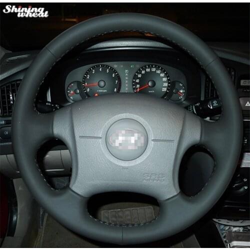 Shining wheat Hand-stitched Black Leather Steering Wheel Cover for Hyundai Elantra Old Elantra 2004-2011