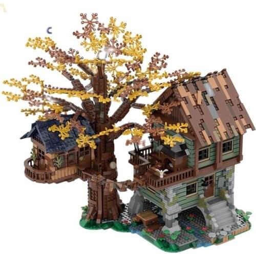 BuildMoc Town Country House Fall Foliage Scene Building Model Building Blocks DIY Children Education Building Block Toys