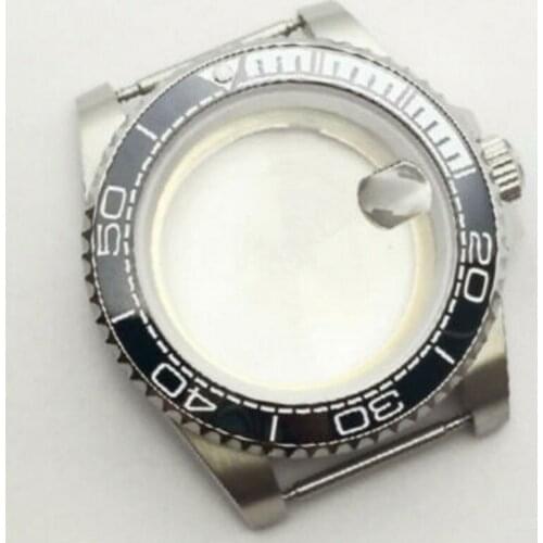 40mm black ceramic bezel sapphire glass Watch Case Fit ETA 2836 DG2813 3804 Miyota 8215 Movement
