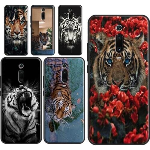 TIGER black and white monochrome Case For POCO X3 Pro M3 F1 F2 F3 Cover For Xiaomi Mi 11 Ultra Note 10 Lite Mi 9T 10T Pro