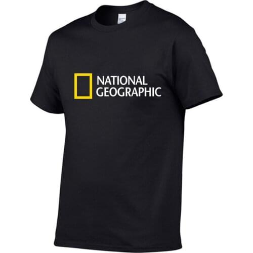 Summer new style National Geographic magazine Harajuku style color printing 100% cotton T-shirt street sports short sleeves