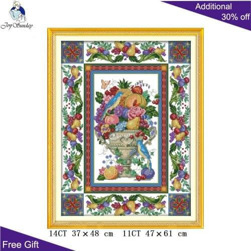 Your Gift Gorgeous Fruit Home Decor J160 Counted and Stamped Gorgeous Fruit Bowl Needlework Embroidery Cross Stitch Kits