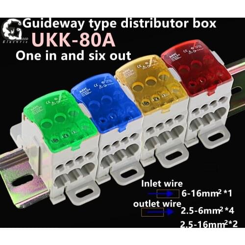1PCS UKK80A UKK125A UKK160A UKK250A UKK400A UKK500A Connector Terminal Block 1 In Many Out Din Rail Distribution Box ukk-80a