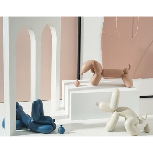 Creative Morandi color resin balloon dog sculpture living room TV cabinet desktop art figurines housewarming new home gifts