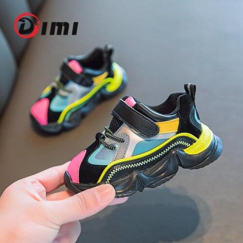 DIMI 2021 Autumn Baby Shoes Boy Girl Soft Leather Infant Toddler First Walk Shoes Fashion Waterproof Non-Slip Kids Sneaker T2106