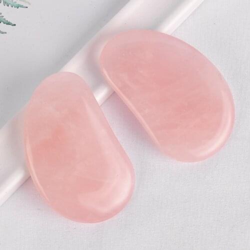 2pcs Face Jade Massager Natural Rose Quartz gua sha tool Acupuncture Stone Eye Massage Back Foot Scraper SPA Therapy Health Care