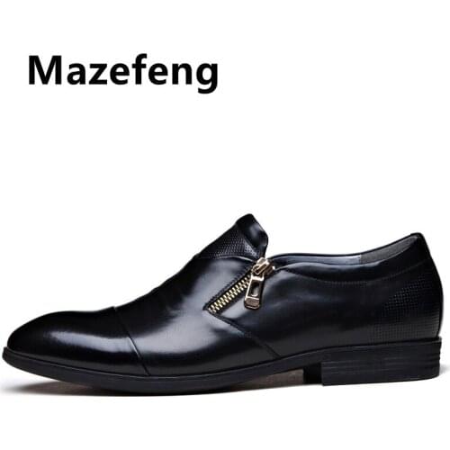 Mazefeng Brand Fashion Business Dress Men Shoes 2021 Classic Leather MenS Suits Shoes Fashion Slip on Dress Shoes Men Oxfords