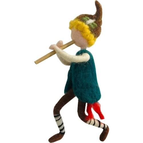 Felting Kit Flute Prince Needle Wool Felting DIY Craft Gift for Mom, Felting Mat, Felting Needles, Video Manual, Height 10cm(4")