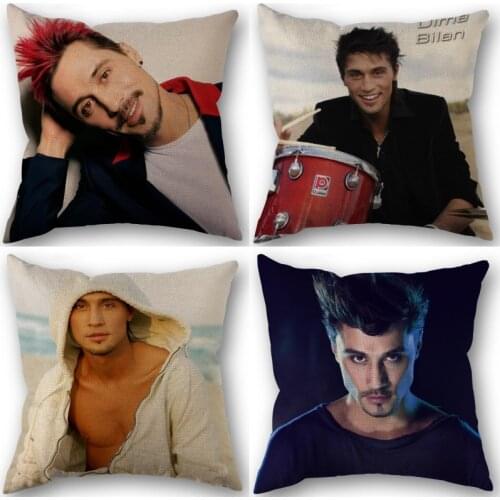 Nice Dima Bilan Pillowcase Cotton Linen Fabric Square Zipper Pillowcase New 45X45cm Wedding Decorative Pillow cover 0603