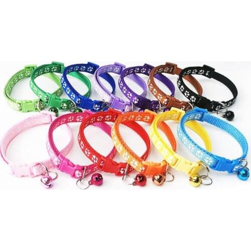 13 Colors Pet Dog Cat Collar Adjustable Buckles With Bell Cat Collar Pet Supplies Accessories for Small Dog Chihuahua Bulldogs