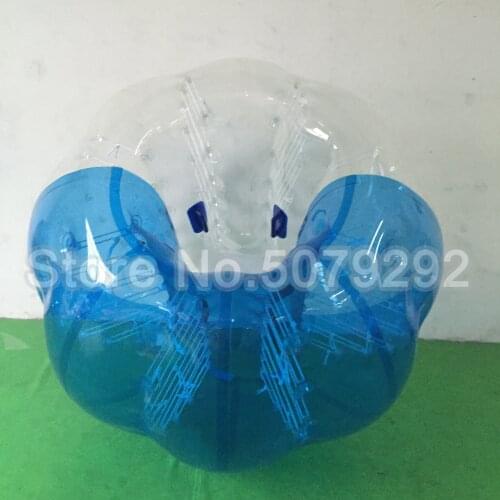 Half Blue Half Clear Inflatable Soccer Bubble Ball 1.0MM TPU Body Zorb Ball Giant 1.7M Dia Inflatable Hamster Ball For Human