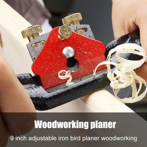 Portable Adjustable Plane Deburring 9 inch Hand Planer Spokeshave Wood Cutting Bottom Edge Trimming Chisel Woodworking Hand Tool