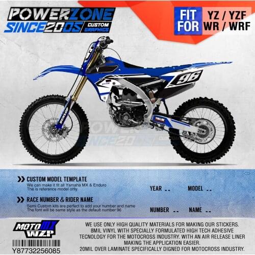 PowerZone Customized Team Graphics Backgrounds Decals 3M Custom Stickers For YAMAHA YZF250FX 14-18 YFZ 19 YZF450 14-17 18-19 085