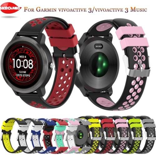 20mm Soft Silicone Watchband Strap for Garmin Forerunner 245 245M 645 Vivoactive 3 Smart Bracelet Watch Band Colorful Wristband