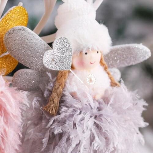 Merry Christmas Decor Angel Girl Dolls Xmas Tree Ornament Natal Noel Decor Christmas Decoration for Home New Year 2021 Kids Gift