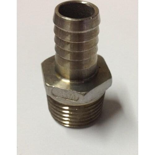Stainless Steel Hose Barb - 1/2" Male NPT x 1/2"Barb, Brewer Hardware, Homebrew Pump fitting