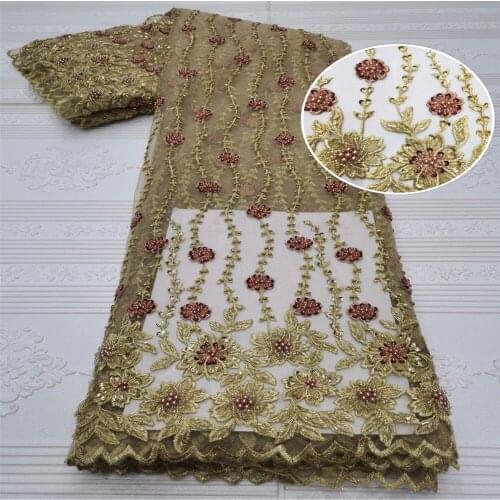 SJ Lace Handbeaded French Lace Fabric 2021 High Quality Lace Latest African Embroidery Tulle Lace Fabric Nigerian Lace jl3-21