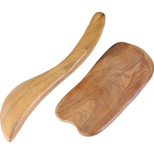 2pcs Sandalwood Gua Sha Board Massage Scraper guasha Plates Slimming Guasha Body Care Massage Tool For Back Arm