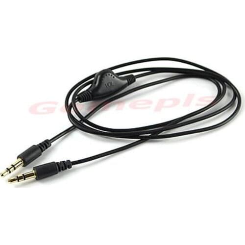 3.5mm M/M Stereo Headphone Audio Extension Cable Cord With Volume Control Black