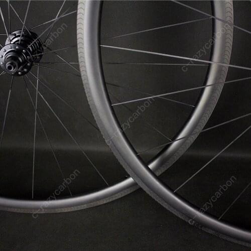 Carbon Spokes UD Super Light Wheels 30mm-50mm Clincher/Tubeless Ready/Tubular Road Wheels Super Light Bicycle On Sale