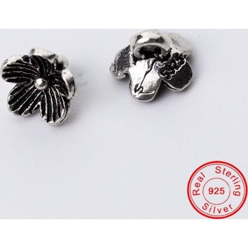 UQBing 925 Sterling Silver Vintage Tiny Flower Retro Charms Jewelry Gifts