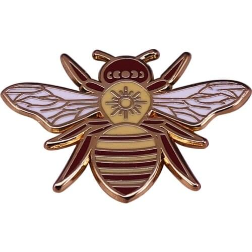 Witchy Moon Phases bee Enamel Pin Witch Lunar brooch