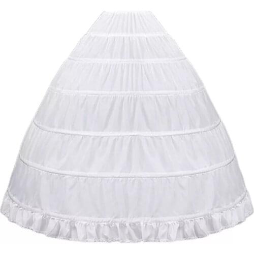 Women A-Line Crinoline 6 Hoop Bridal Dress Slip Petticoat Ruffle Gown Underskirt