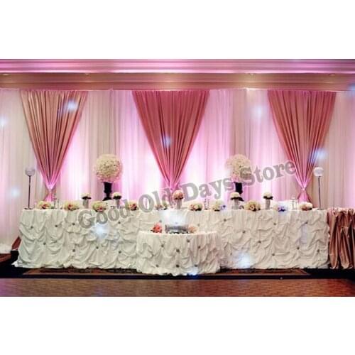 10ft x 20ft White with Watermelon Red Wedding Backdrop Stage Curtain Drapes Wedding Decoration