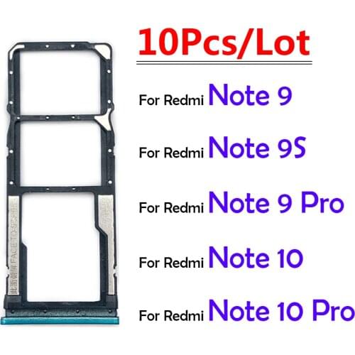 10Pcs/Lot, Sim Card slot tray Holder For Xiaomi Redmi Note 9 Replacement Parts