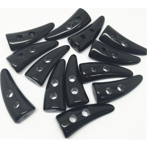 20pcs Black White Horn Buckle 2-Hole Buttons Windcheater Sweater Clothing Boots Sewing Toggle Button Accessories