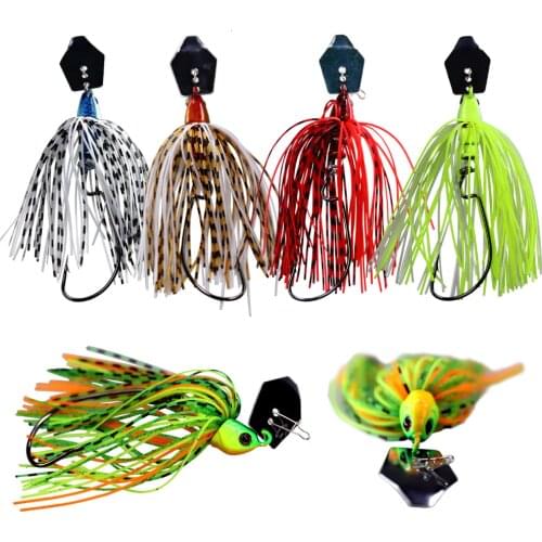3pcs/lot Fishing Bass bait 10cm 14g 3D Eyes Fishing Jig Bass Lures Rubber Skirt Spinner Buzzbait Lure For Bass
