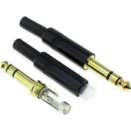 40pcs Big Three Core Plug 6.5mm Connector Dual Sound Joint Jack 6.35mm Stereo Audio Wire Welding Terminal