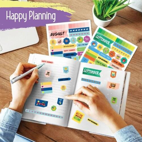 480Pcs Monthly Planner Sticker for Notebooks Bullet Journal Supplies Stationery Diary Sticker Scrapbooking Monthly Tabs Stickers