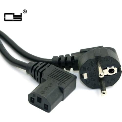 5FT C13 IEC Kettle 90 right angle Degree to European 2 pin Round AC EU Plug Power Lead Cord PC 150cm Cable