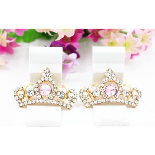 5pcs/lot DIY alloy accessories crown with crystal phonecase for decoration