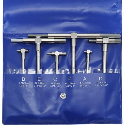 6pcs/set 5/16"-6" Telescoping gauges internal gauge Hole Gauges for Quick inside measurements of holes