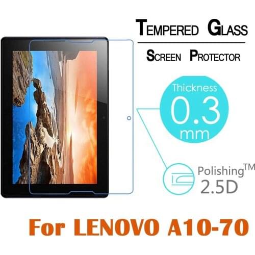 9H 2.5D 0.3mm Explosion-Proof Toughened Tempered Glass For Lenovo A10-70 A7600 10.1" Film Clear Screen Protect Cover Guard