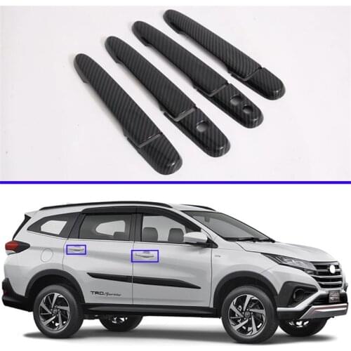 Car Styling Accssories For Toyota RUSH 2018 2019 2020 F800 F850 ABS Carbon Fiber Style Car External Door Handle Cover Trims