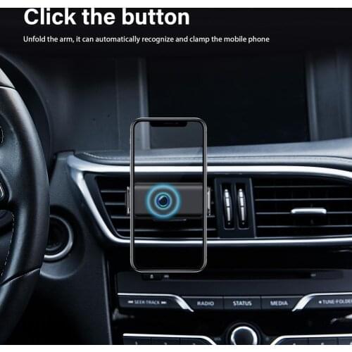Automatic Adjustable 360 Rotatable Mini Smart Electric Phone Holder Universal Non-Slip Moblie Cell Vent Mount Phone Clip For Car