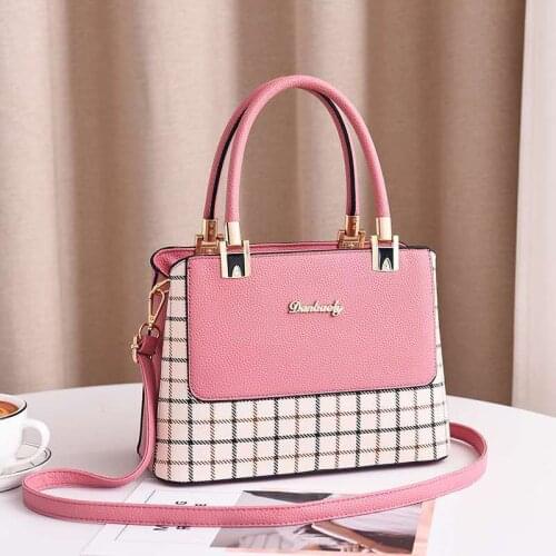 Baggage Female 2018 New Fashion Girl Baggage Lattice Handbag Korean Version Baggage One Generation Hair Fashion