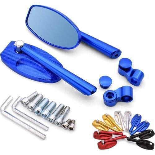 For KAWASAKI NINJA 650R ER6F ER6N ZZR1200 ER5 GPZ500 EX500 Quality Aluminum Motorcycle Side Mirrors Blue Glass Rear View Mirror