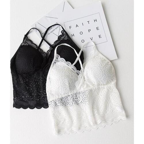 Tube top bra lace thin belt spaghetti strap pad wireless belt pad all-match underwear tube top female