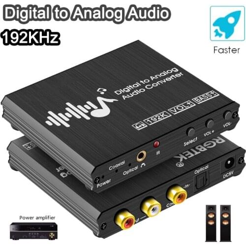 Digital to Analog Audio Converter 192KHz by remote control Audio stereo sound 3.5mm headphones jack DAC Converter Opticals Cable