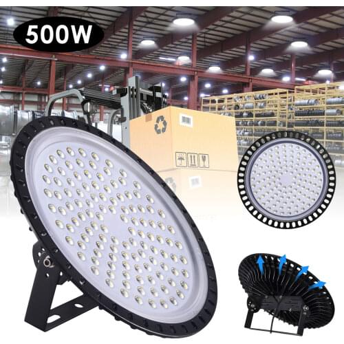 IP65 50/300/500W UFO LED High Bay Lights Waterproof Commercial Industrial Lighting Energy-saving Warehouse Ultra Bright Lamp