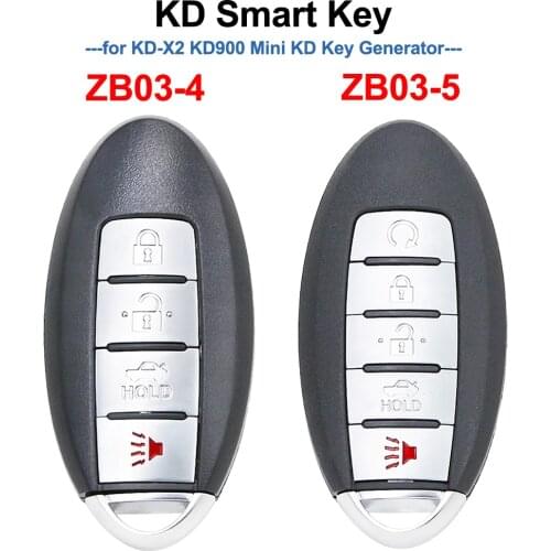 KEYDIY ZB03-4 ZB03-5 KD Smart Remote Key Universal KD Auto Car Key Fob for KD-X2 Key Generator, ZB03 Fits More than 2000 Models