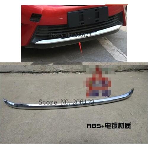 For Toyota Corolla Altis 2014 2015 2016 Car cover Bumper engine ABS Chrome trims Front bottom Grid Grill Grille hoods edge 1pcs