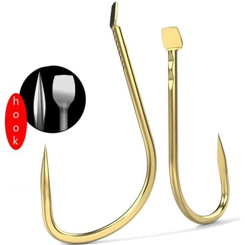 10pcs/pack Gold Dragon Fishing Hook High Single Hook Ocean River Lake Japan High Carbon Steel Carp Fishing 1#-10# Barbed Hook
