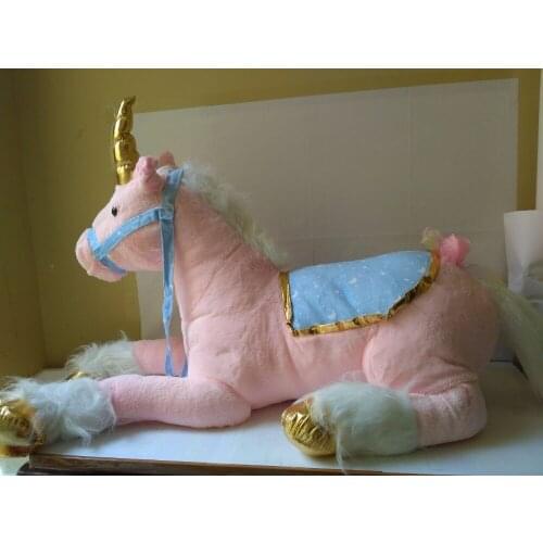 Stuffed animal about 85cm lying unicorn plush toy pink doll high quality goods gift w652