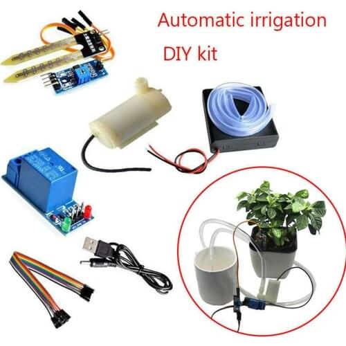 Automatic Irrigation Module Set Micro Drip Watering System Hose Soil Moisture Sensor Water Pump Module DIY Kit For Garden Bonsai